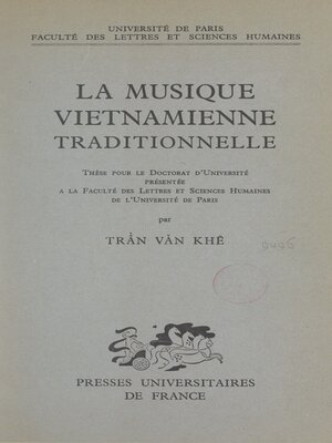 cover image of La musique vietnamienne traditionnelle
